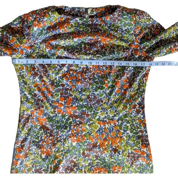 Vintage 70s Leslie Pomer Boho Funky Floral Short Sleeve Belted Day Dress - Picture 7 of 11